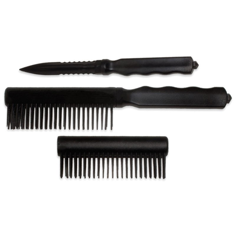 Hidden Blade Brush - Black Plastic Brush Knife - Nonmetal Hidden