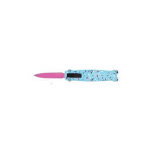 Cupcake Blue Sprinkle Mini OTF Knife