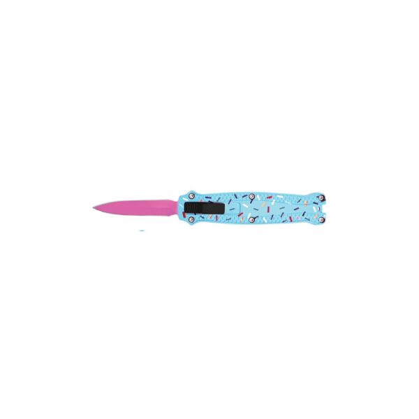 Cupcake Blue Sprinkle Mini OTF Knife